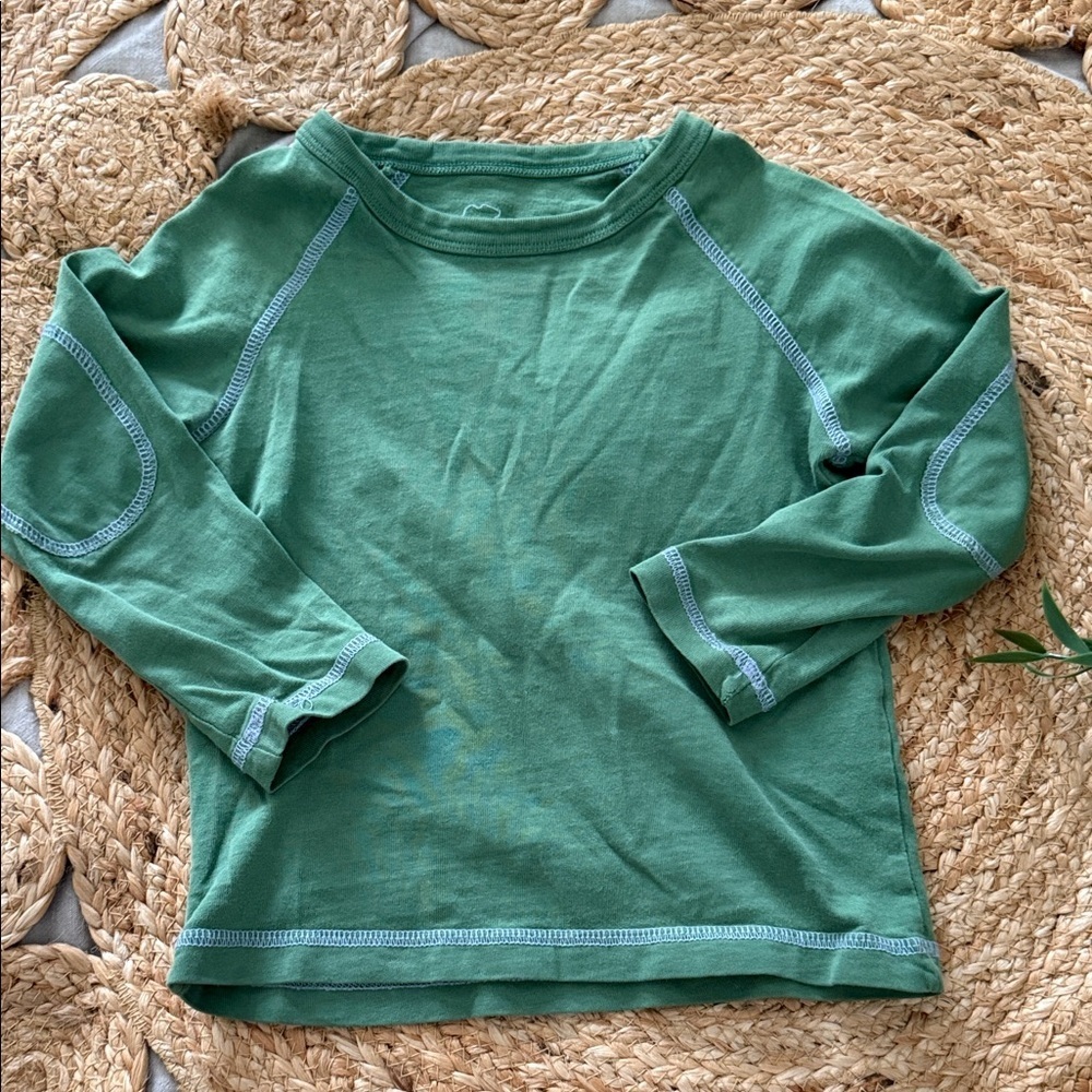 Mini Boden 100% cotton Crew Basic Green Tee. 2-3T